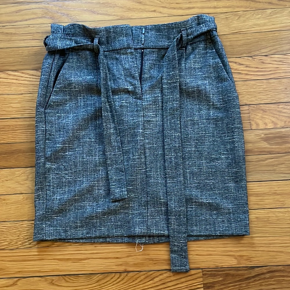 Gray Skirt with Tie Front